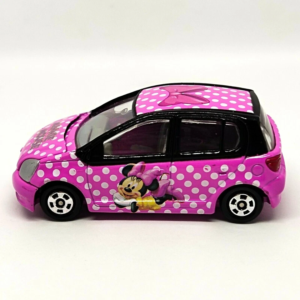 Disney Motors Takara Tomy Tomica Toyota VITZ Pink Minnie Mouse Car Model Vehicle - Image 3 of 4