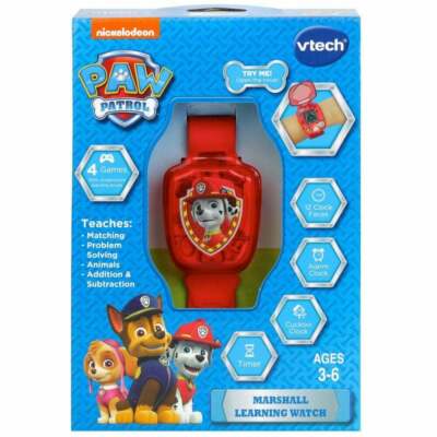 vTech Paw Patrol Marshall Lernuhr mit 4 Spielen und 12 Zifferblättern
