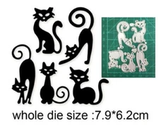 CATS KITTENS Five Pieces Pets Metal Cutting Die Card Making Scrapbook Pages
