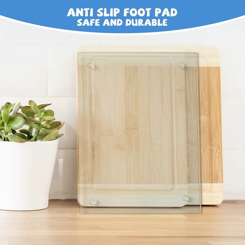 "Heat Resistant Glass Cutting Board 12x16"" Non-Slip Feet for Kitchen" - Picture 7 of 7