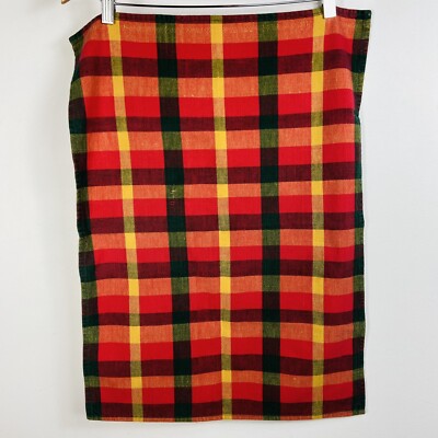 Unused Vtg Crate Barrel 100% Cotton Kitchen Tea Towel Plaid Dish