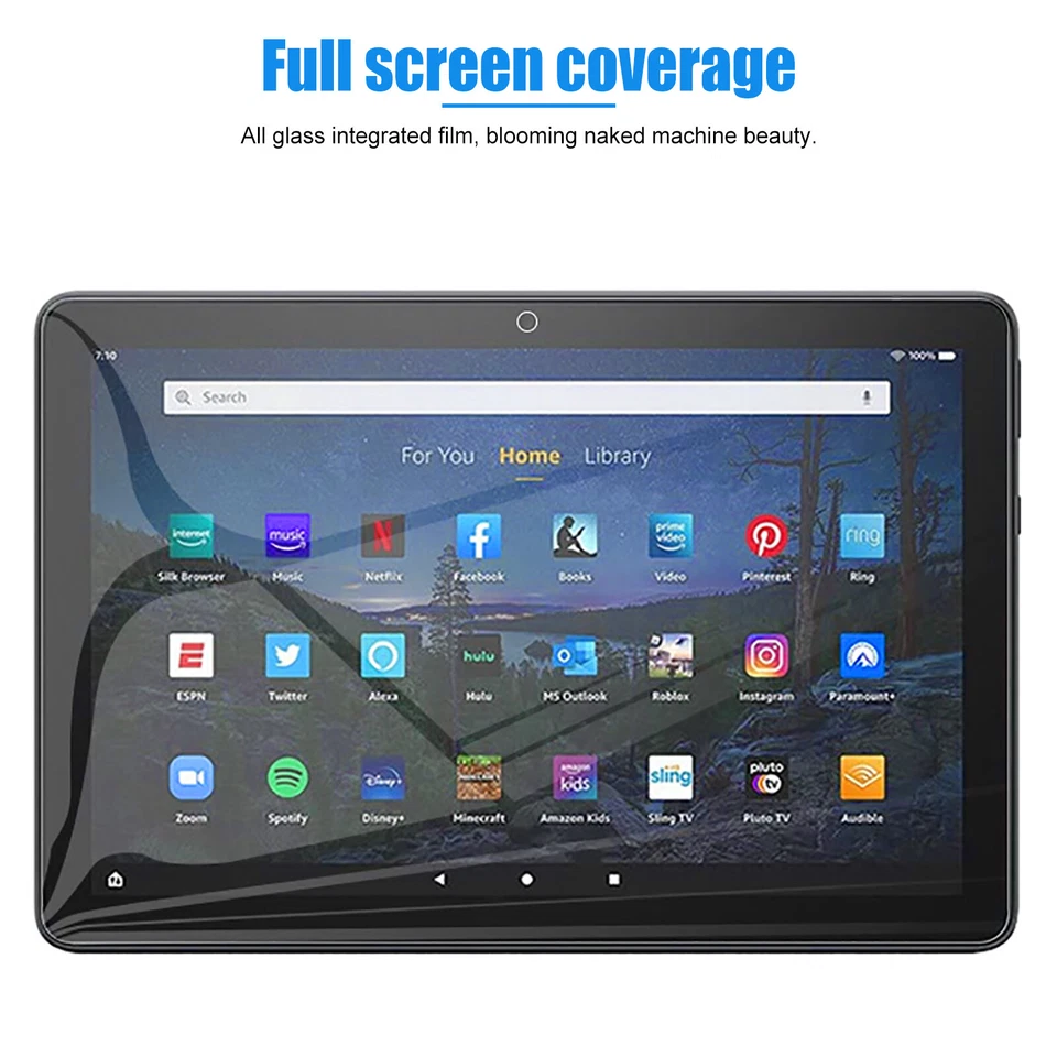 For Amazon Fire HD 10 2023 13th Gen 9H HD Clear Tempered Glass Screen Protector - Image 4 of 4