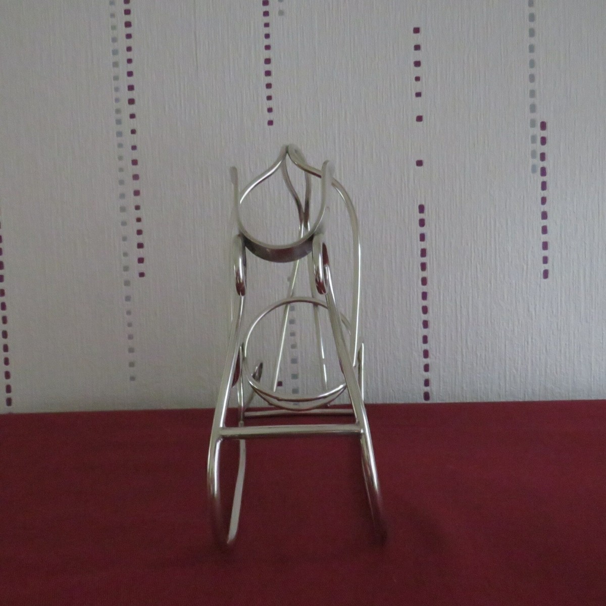 PANIER A VIN PORTE BOUTEILLE EN MÉTAL ARGENTE VINTAGE