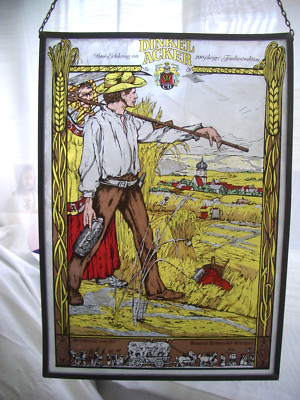 Dinkelacker Brauerei Stuttgart Fensterbild Glasbild Hinterglasmalerei Bauer Gers