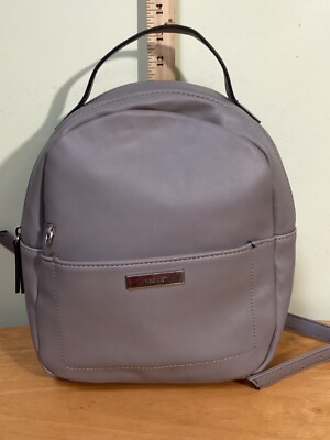 Nine West Womens Backpack Purse Adjustable Straps Gray Faux  display picture 1
