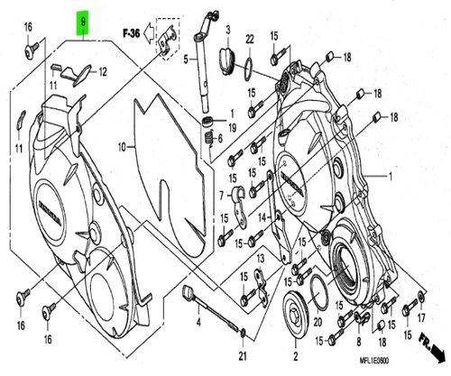 honda CBR1000RA 2AC AC Cover R Rr (lower) 64700-MKF-A20 Genuine JDM CBR1000RR CB - Picture 2 of 2