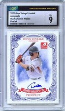 2021 Onyx Vintage AUTO Blue Ink CAYDEN WALLACE Royals Arkansas Razorbacks CSG 9