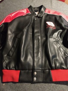 Mens Jacket Faux Leather NASCAR LARGE 