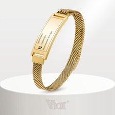 Vnox Medical Alert ID Bracelet Personalised Customised Engraving Stainless Steel