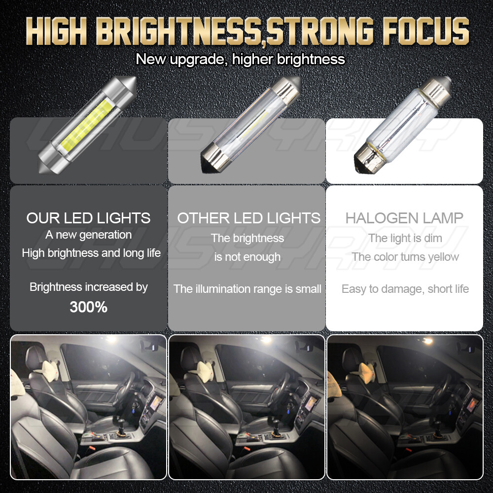 AMZAUTO 2 PCS License Plate Light Bulb 6000K White 578 LED AMZAUTO 2 PCS License Plate Light Bulb 6000K White 578 LED