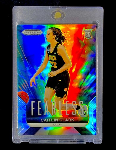 CAITLIN CLARK ROOKIE COLOR REFRACTOR PRIZM HOLO Silver SP Insert RC - IOWA - Picture 3 of 4