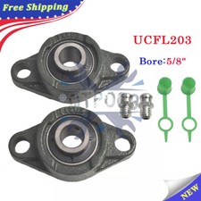 2pcs UCFL203 Flanged Pillow Block Bearing 5/8" Bore Mounted Solid Base