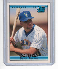 1992 Donruss #398 John Jaha - Brewers - ROOKIE