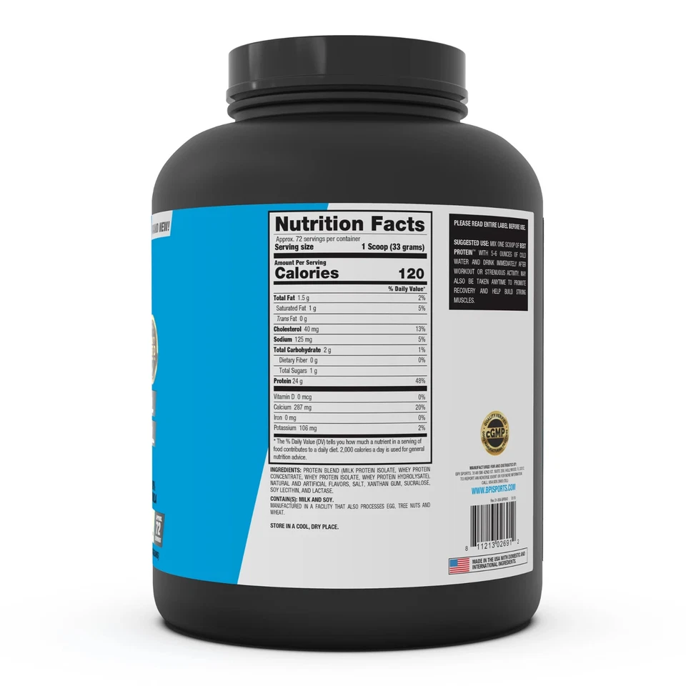 BPI 100% Whey Best Protein Vainilla Swirl para ganancias de recuperación de crecimiento muscular 72srv Foto 3 de 3