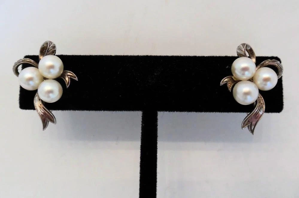 Mikimoto pearl earrings best sale ebay
