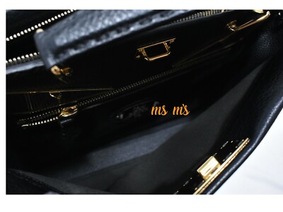 NWT FENDI Black MONSTER PEEKABOO Leather BRIEFCASE BLACK GOLD