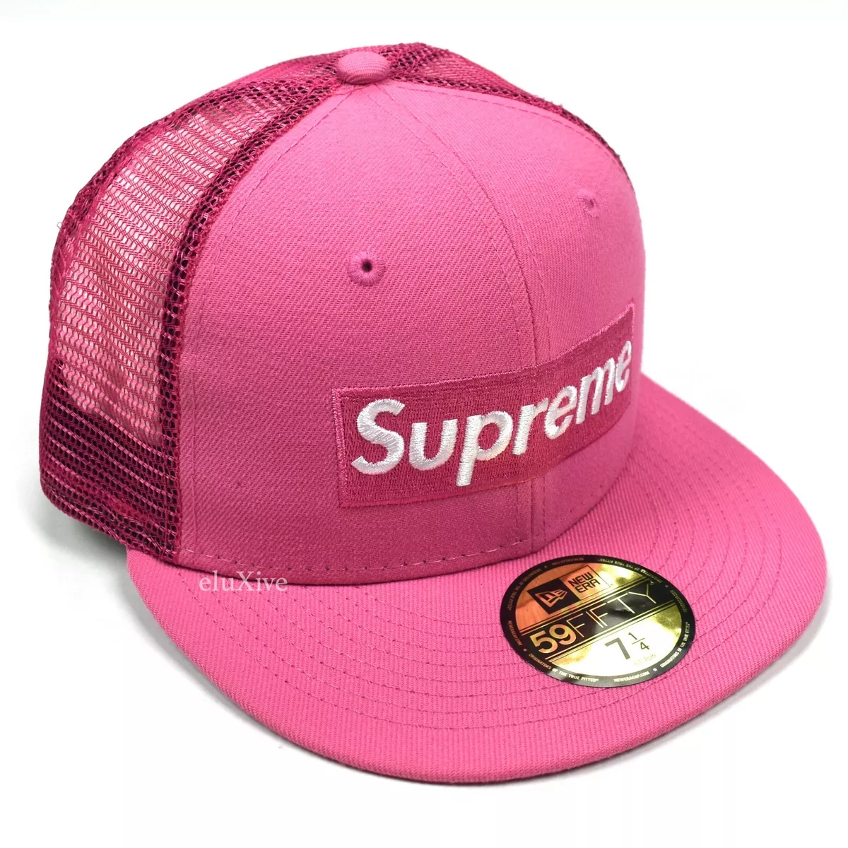 supreme box logo mesh new era pink-