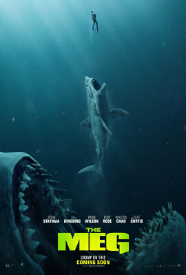 The Meg Movie Poster 11x17 Jason Statham Prehistoric Shark Action 2018