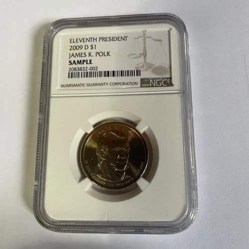 1 dollar coin james k polk 2009 D NGC Sample Coin.