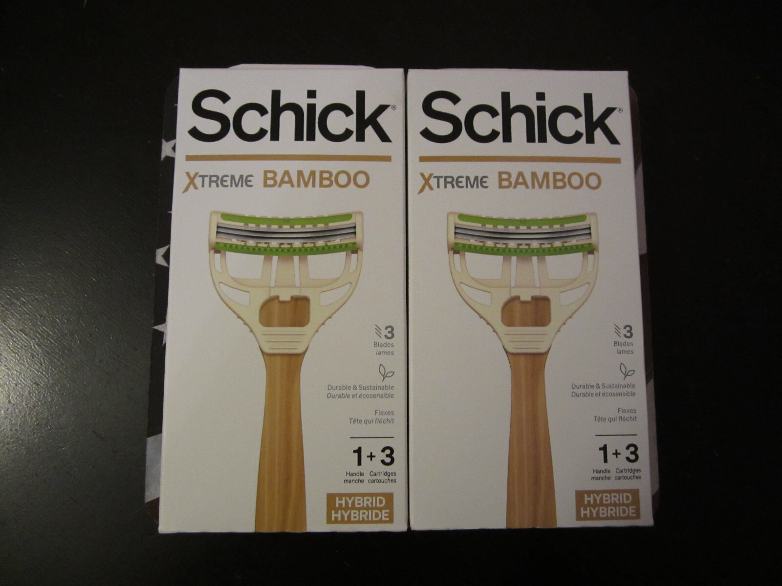 Lot of 9 Schick Xtreme Bamboo Hybrid 3 Blade Razor Kits 1 handle, 3