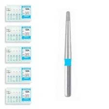 Torpedo, Long Neck 0.9 mm Dia. Medium Grit Diamond Dental Bur 25 Pcs. 534.9M1
