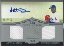 2011 Topps Marque Neftali Feliz Relic Autograph Texas Rangers /470 ROY Rare B842