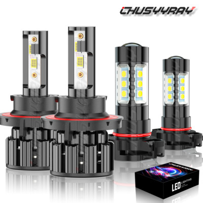 For Jeep Wrangler 2010-21 9008 Faro LED Hi/Lo Beam + Kit de bombillas de niebla