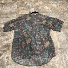 Sostanza Men's Short Sleeve Shirt 90s Vintage Retro Floral Size L