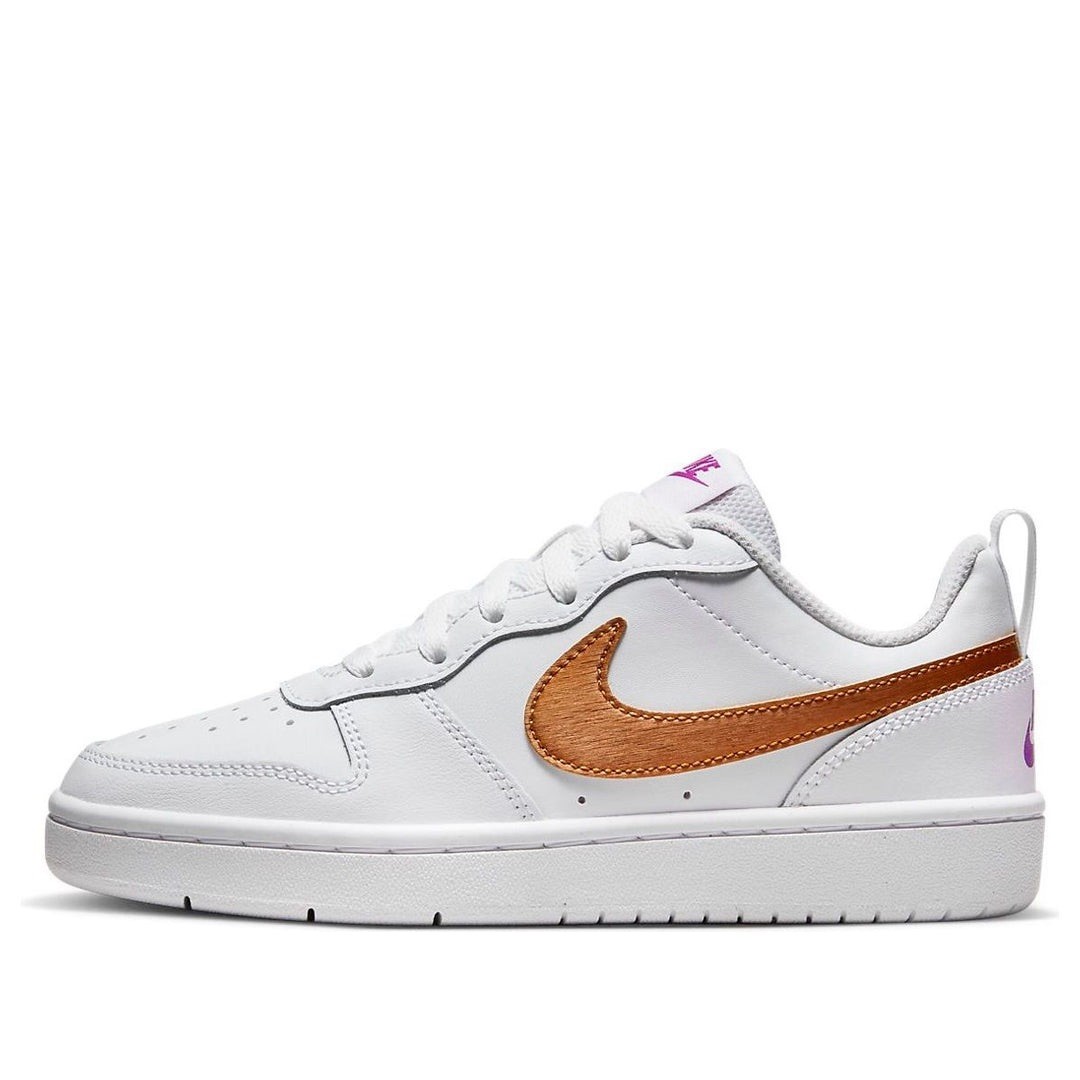 Nike Kids (GS) Court Borough Low 2 SE White Metallic Copper Sneakers 6.5Y thumbnail 7