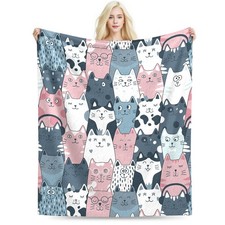 Cat Blanket Cats Gifts for Girls Women Cat Gift for Cats Lovers Birthday Gift...
