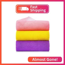 GIGULES, 3 Pieces African Net Bath Sponge African Exfoliating African Scrubbing 