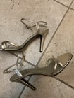 Lauren Silver Stiletto Sandals 8.5 Women's  Leather — photo 8