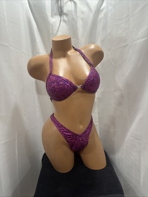 Figure Competition suit 32B  CUP   Med  Bottom NEW SUIT HANDmade Purple