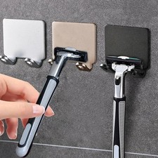 Bathroom Stainless Steel Razor Holder Storage Hook Wall Men Shaving Shaver Shelf