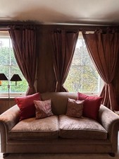 2 seater sofa traditional english rolled arm taupe chenille
