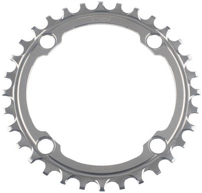 5DEV Titanium 104BCD Chainring - 32t, 4-Bolt, Raw Ti