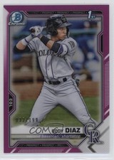 2021 Bowman Chrome Prospects Fuchsia Refractor 32/199 Eddy Diaz #BCP-33 c5r