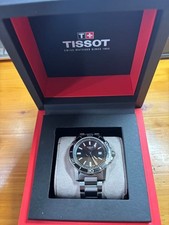 Tissot SuperSport Black Dial Quartz Watch Stainless Steel Box Pre-owned