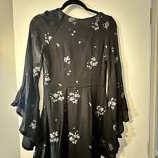 New Free People Women Boho Sexy Ruffle Jasmine Embroidered Print Mini Dress 
