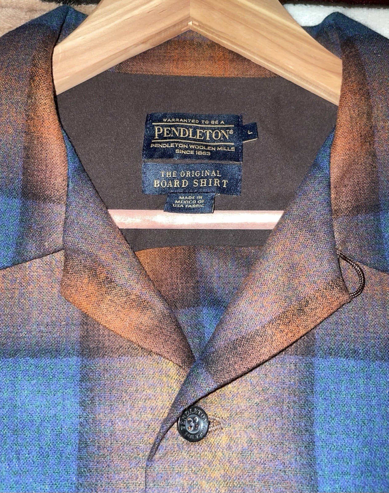 Pendleton Board Shirt Men’s Large Loop Collar - image 1