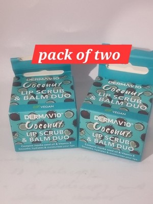 Dermav10 Kokosnuss Lippenpeeling & Balsam Duo (2er Pack) B62/B.EH/B.GF/4