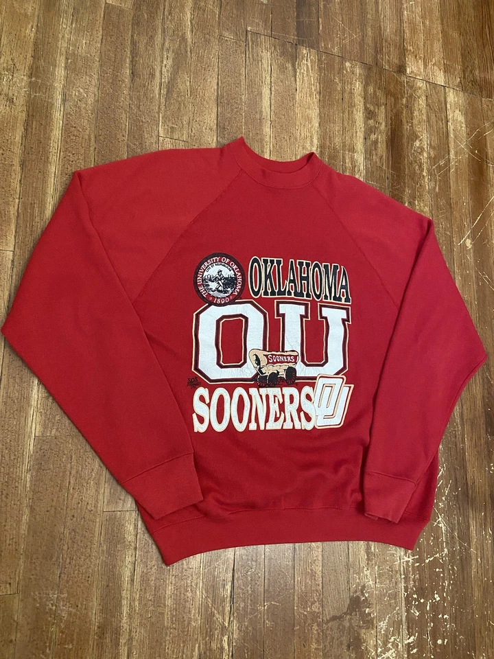 Sudadera De Colección Tultex Oklahoma University Sooners EE. UU. Logotipo Central Gráfico XL Foto 4 de 4