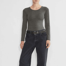 Aritzia Contour Crew Long Sleeve Bodysuit Gray medium NEW