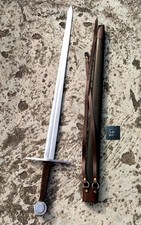Viking Norseman 30’ Knight Medieval Sword Replica Full Tang Scabbard LARP Combat