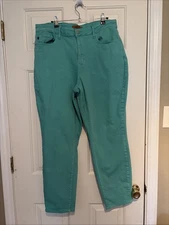 Judy Blue Garment Dyed High Waisted Slim Leg Jeans Size 16W Aquamarine Denim