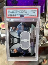 2011 Bowman Sterling Freddie Freeman RC Hayward Dual Relic Black Ref. /25 PSA 9