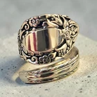 Vintage Sterling Silver 925 Handcrafted Flower Designer Spoon Ring 15.83 Gr Sz8
