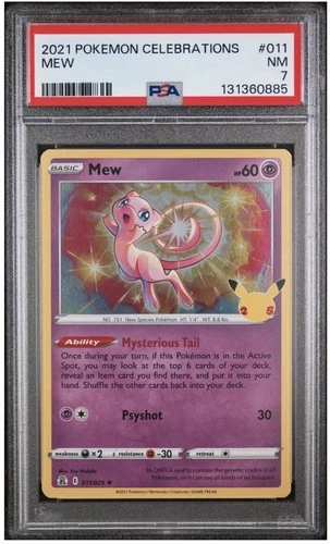 PSA 7 2021 POKEMON TCG Celebrations MEW #011/025 Near Mint 🔥