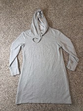 Womans Calvin Klein Long Shirt Dress Shirt Size L Gray Long Sleeve Cotton Lightw