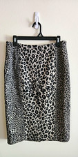 Max Mara Brown Leopard Animal Print Jersey Pencil Skirt Zip Lined Women  s 10.